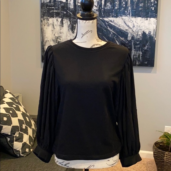 For Cynthia Black ballon sleeves top - Picture 1 of 5